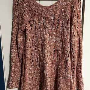 Free People Dusty Salmon Knit Sweater